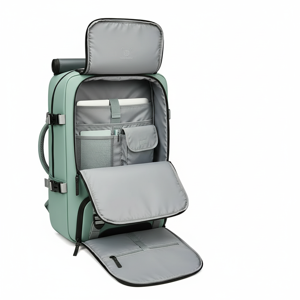 Light mint green backpack - single view