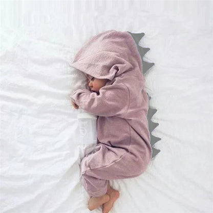 Hooded Dinosaur Onesie voor Baby’s – Zacht Katoen