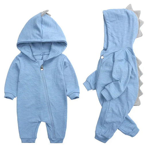 Hooded Dinosaur Onesie voor Baby’s – Zacht Katoen