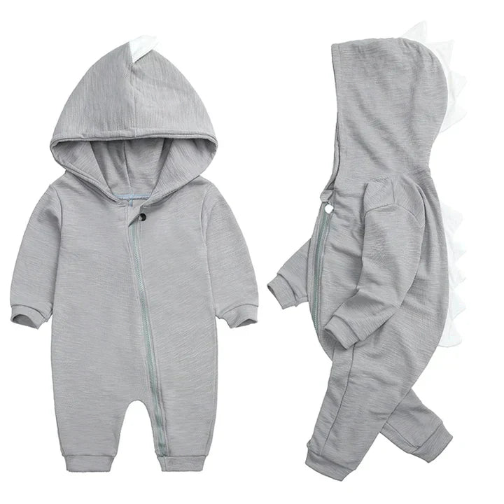 Hooded Dinosaur Onesie voor Baby’s – Zacht Katoen