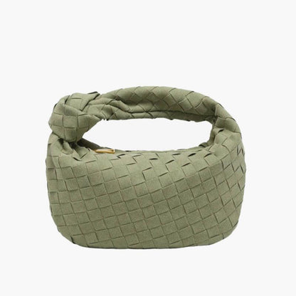 Saferyl – Women’s Mini Suede Shoulder Bag with Woven Knot Design