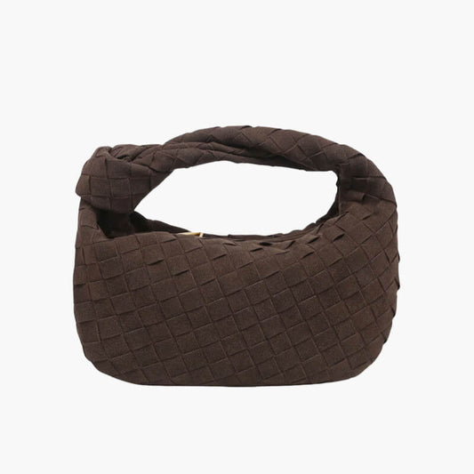 Saferyl – Women’s Mini Suede Shoulder Bag with Woven Knot Design