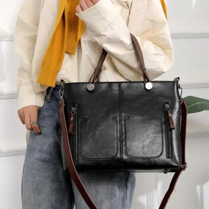 Saferyl – Women’s Vintage PU Leather Shoulder Bag with Adjustable Crossbody Strap